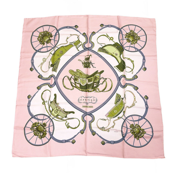 Hermes Scarf Carré 90 Silk Pink SPRINGS Springs Accessories Women's HERMES - Picture 11 of 11